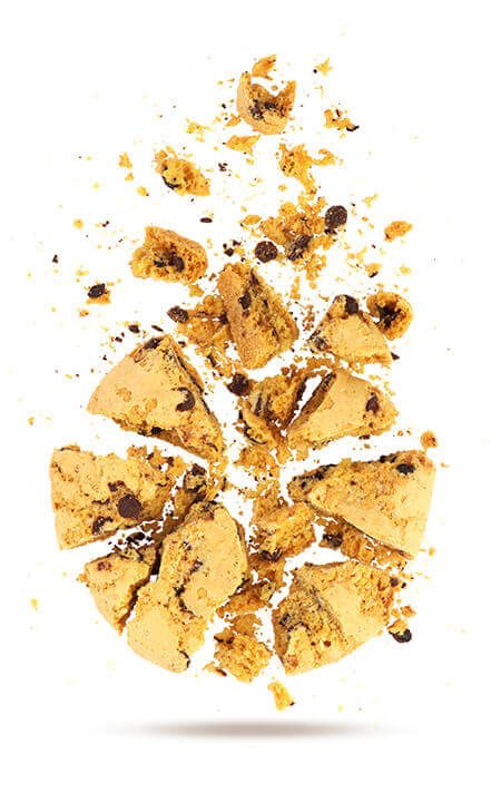 SU broken cookie isolated on white background SU broken cookie isolated on white background